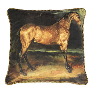 Mars & More klassiek fluweel kussen paard bruin 45x45cm*