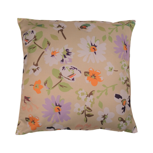 2Lif Valerie outdoor flower print l.sand cushion 45 x 45 cm