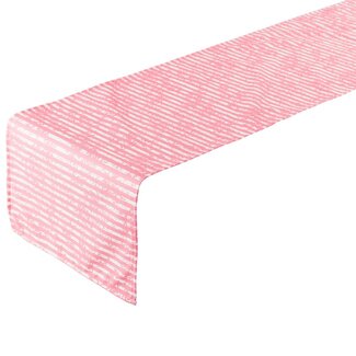 2Lif Little Stripes Outdoor Tafelloper roze 42x145cm