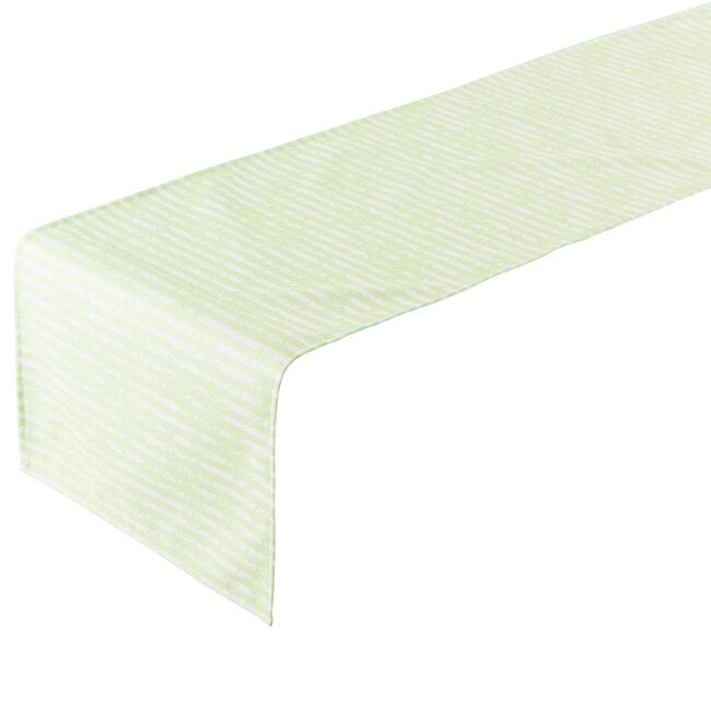 2Lif Little Stripes Outdoor Tafelloper groen 42x145cm