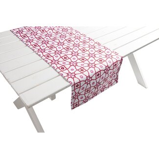 2Lif Mila Outdoor Tafelloper rood/roze 42x145cm