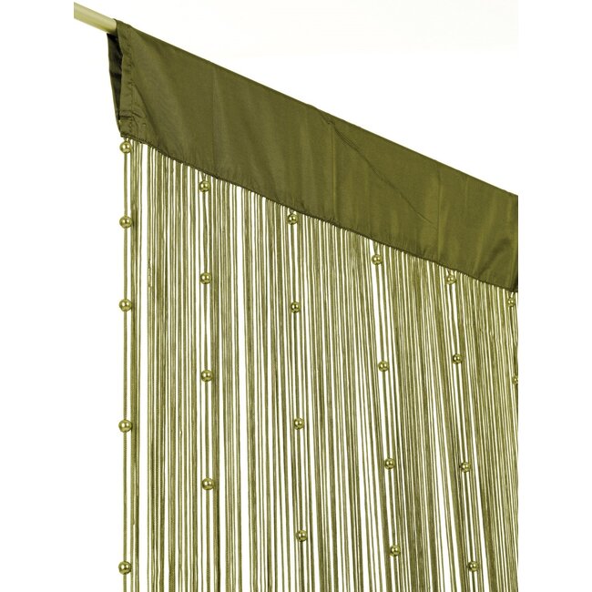 2Lif Helena Pearls Draadgordijn olive/olive 90x250cm