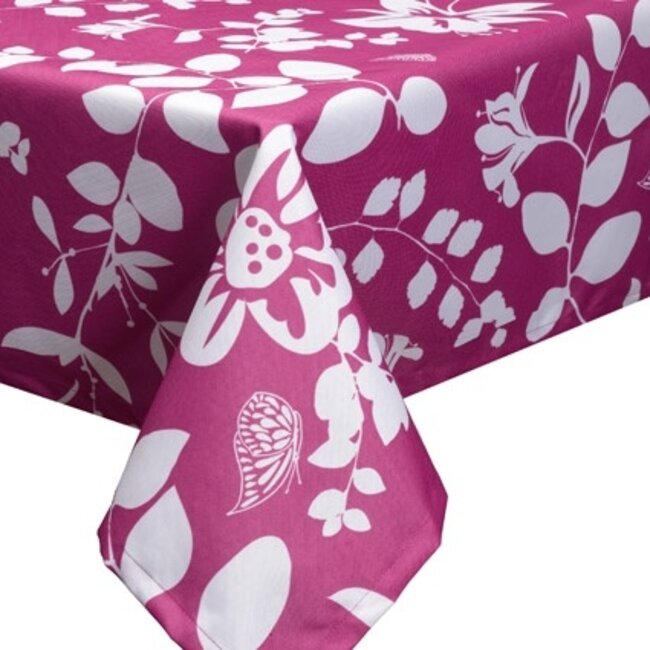 2Lif Outdoor Floral Tafelkleed Textiel roze 142x220cm