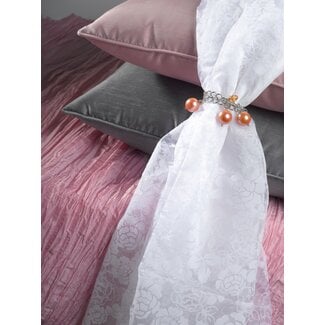 2Lif Organza de luxe Maxime wit/red 150 cm x 2,5 mtr