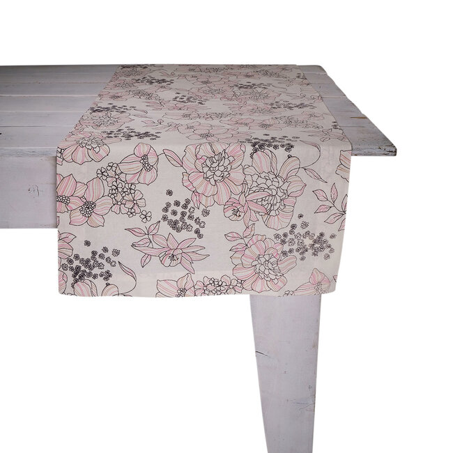 Linen & More Lali Tafelloper roze/br 50x140cm