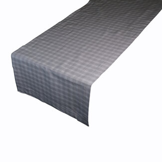 Linen & More Levy Check Tafelloper grijs 50x140cm