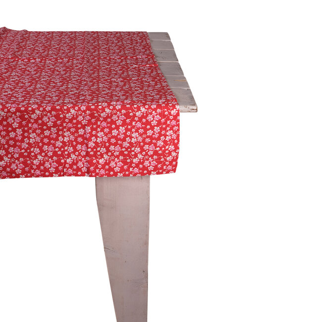 Linen & More Nina Tafelkleed Textiel rouge wit 100x100cm