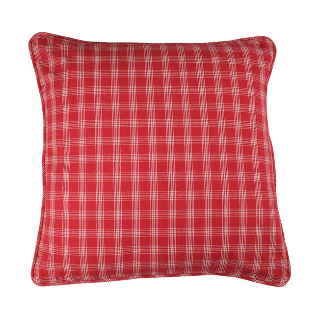 Linen & More Cushion Levy check 45x45 linen/red