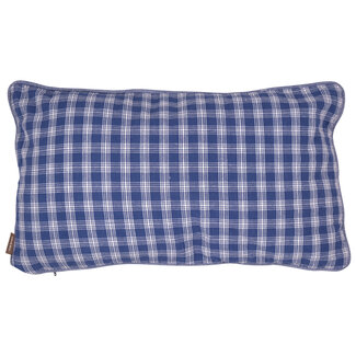 Linen & More Cushion levy check 30x50 linen/blue