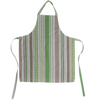 Linen & More Summer Stripes Schort groen beige 75x90cm