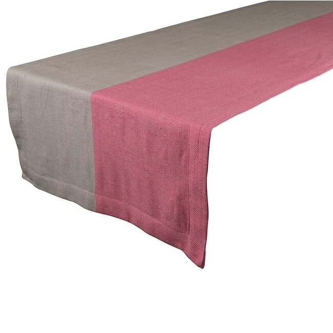 Linen & More Shanti Half Tafelloper roze 50x140cm
