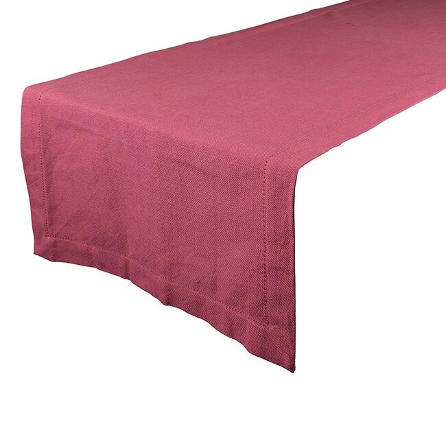 Linen & More Indi donker Tafelloper roze 50x140cm