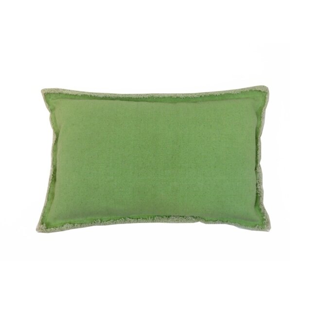 Linen & More Heavy Stonewash kussen groen 30x50cm