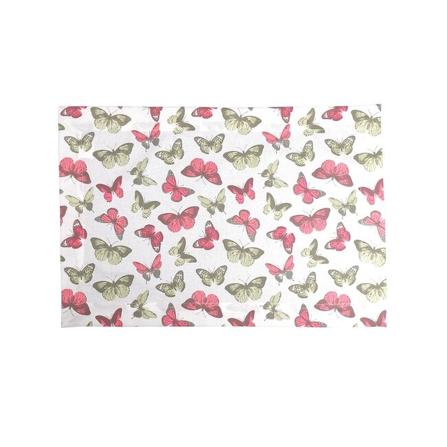 Linen & More Butterfly Placemat Strawberry 35x50cm