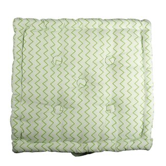 Linen & More Fine Zigzag stoelkussen groen 40x40cm+8cm