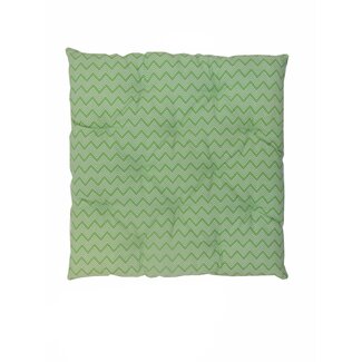 Linen & More Fine Zigzag stoelkussen groen 40x40cm+5cm