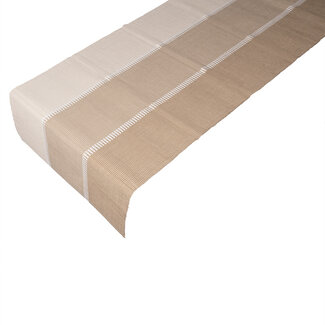 Linen & More Rib Tafelloper zandkleur 50x140cm