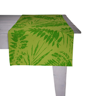 Linen & More Palm Leaf Tafelloper lime 50x140cm