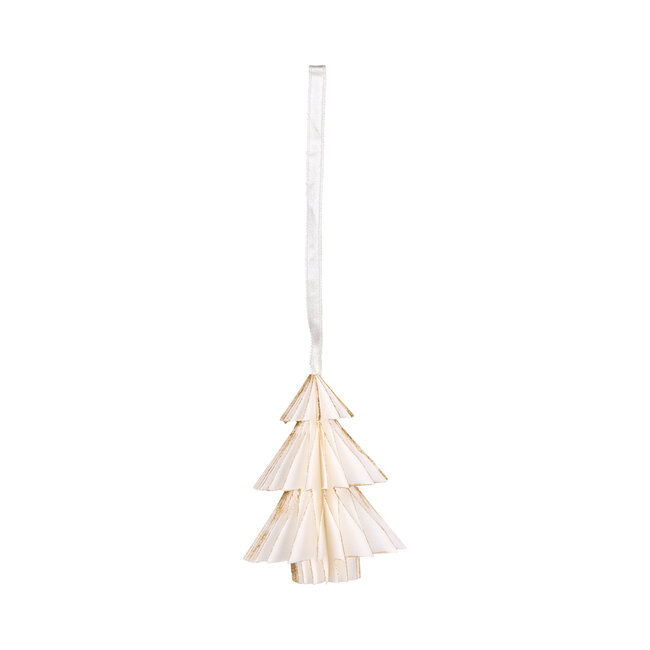 Linen & More X Mas Triangle Decoratief papieren ornament off wit 8cm