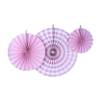 Linen & More Paper Fairy Pink Fan Set of 3