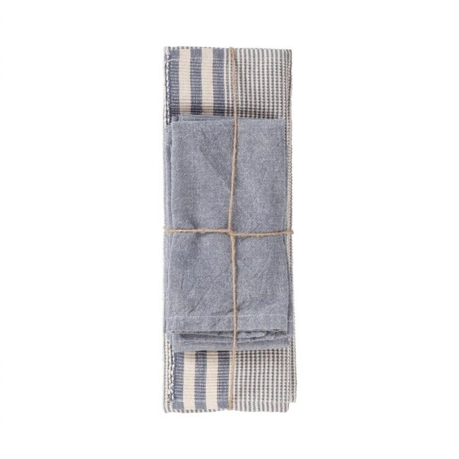 Linen & More Suzy Keukenset indigo blauw 33x45cm (set of 8)