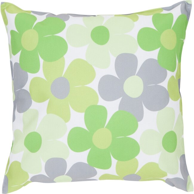 Linen & More Sabrina Print Outdoor kussen groen 47x47cm