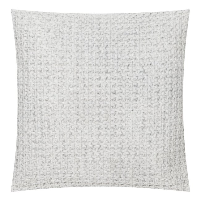 Linen & More Stonewash Dobby Knit kussen zilver 45x45cm