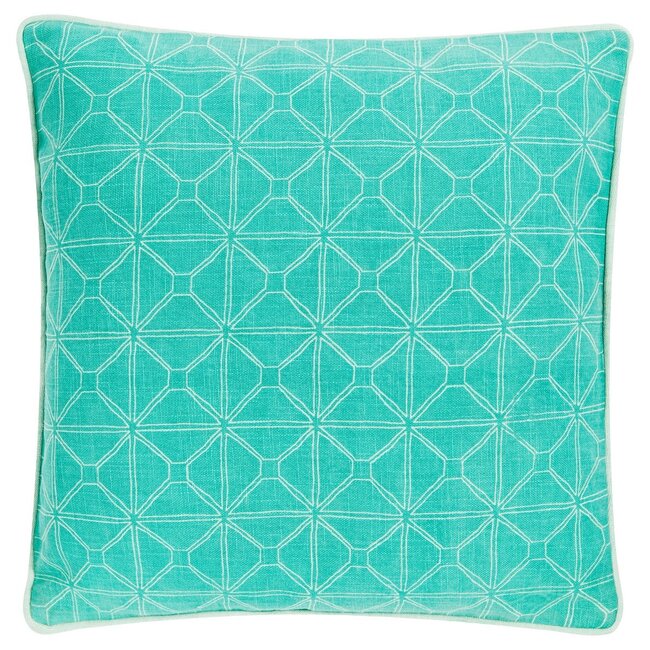 Linen & More Graphic Stonewash kussen groen 50x50cm