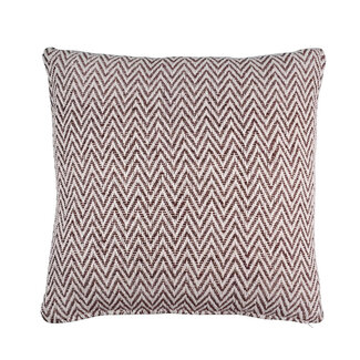 Linen & More Zigzag Recycled kussen bruin 45x45cm