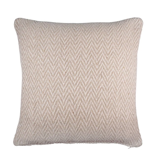 Linen & More Zigzag Recycled kussen beige 45x45cm