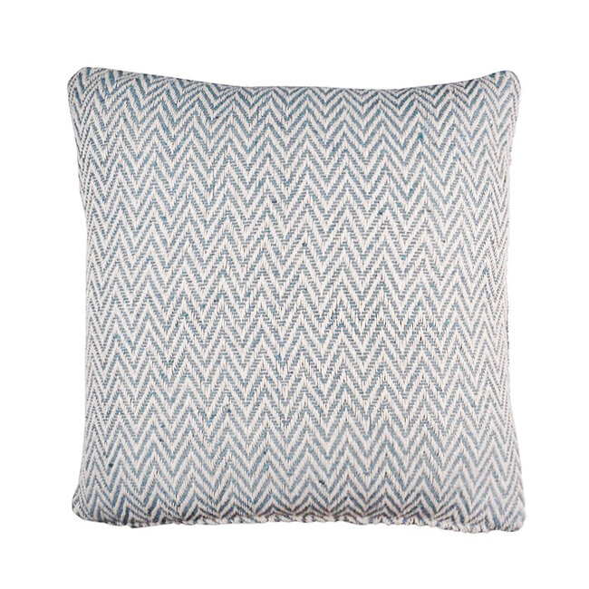 Linen & More Zigzag Recycled kussen blauw groen 45x45cm