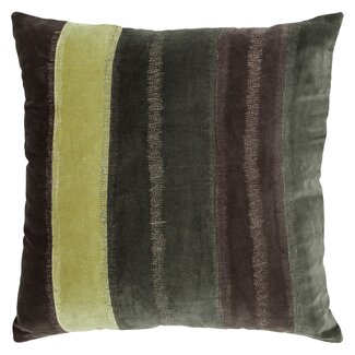 Linen & More Velvet Stripe kussen groen 50x50cm