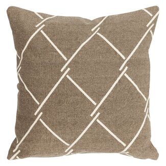 Linen & More Diamond Print kussen taupe 45x45cm