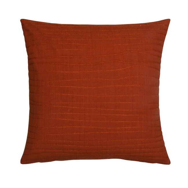 Linen & More Uneven Stitching kussen oranje 47x47cm
