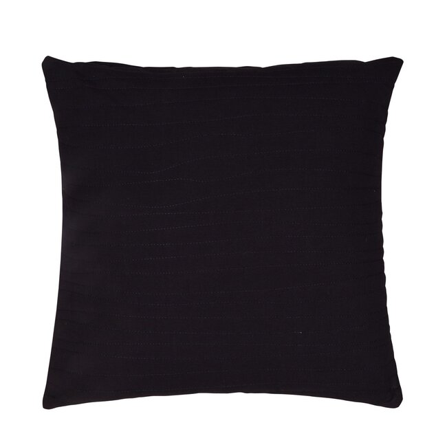 Linen & More Uneven Stitching kussen zwart 50x50cm