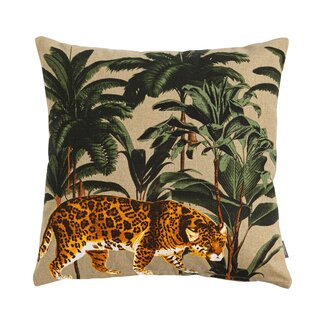 Linen & More Tropical Tiger kussen rood 45x45cm