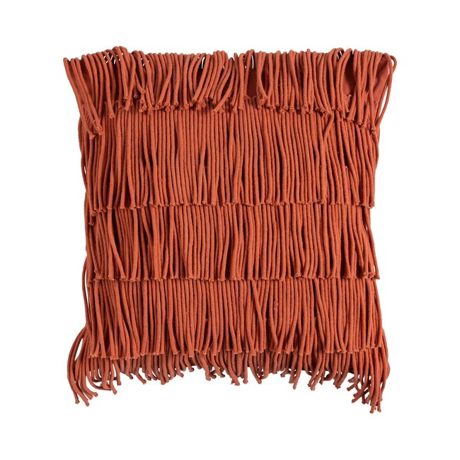 Linen & More African Fringes kussen oranje 40x40cm