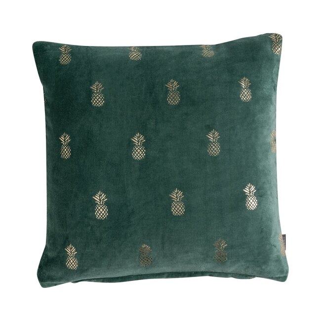 Linen & More Velvet Pineapple kussen blauw groen 45x45cm