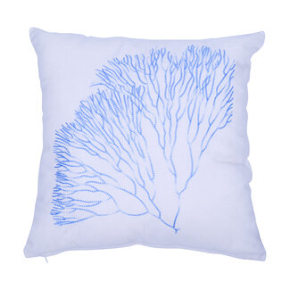 Linen & More Coral kussen blauw wit 45x45cm