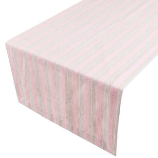 Linen & More New Linen Stripe Tafelloper blush 50x140cm