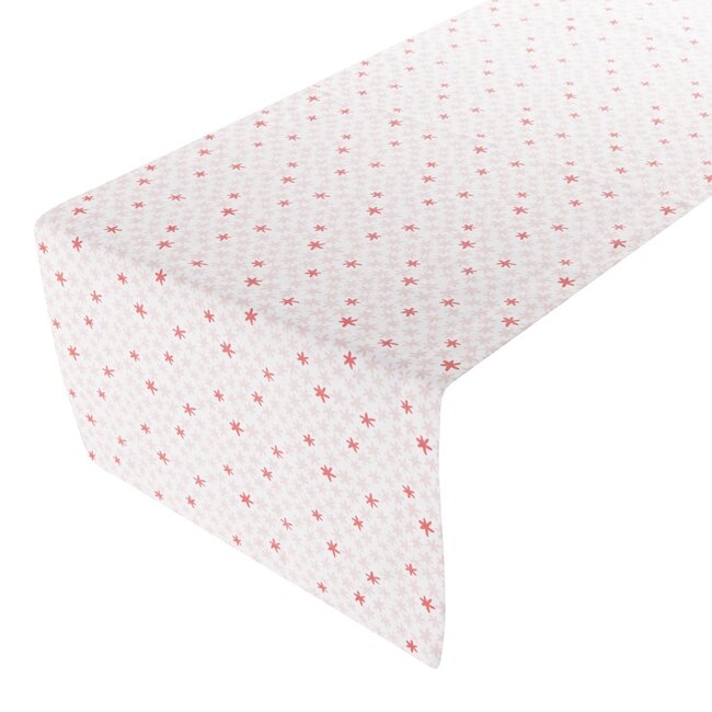 Linen & More Pretty Star Tafelloper rood 50x140cm