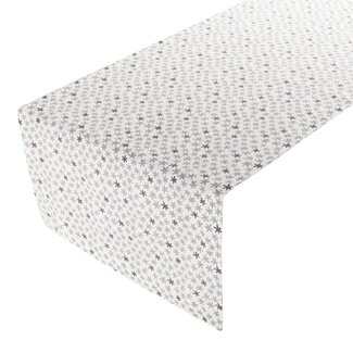 Linen & More Pretty Star Tafelloper grijs 50x140cm