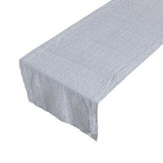 Linen & More Sara Stonewash Tafelloper indigo blauw 50x140cm