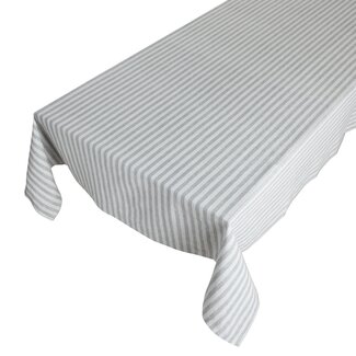 Linen & More Medium Fine Stripe Tafelkleed Textiel donker grijs 140x250cm