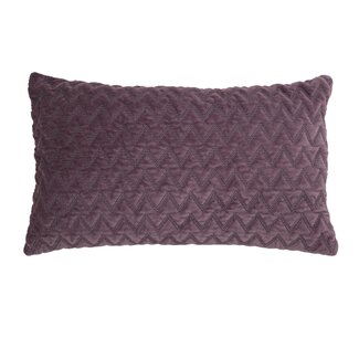 Linen & More Zigzag Velvet kussen paars 30x50cm