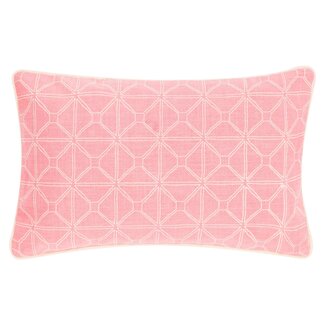 Linen & More Graphic Stonewash kussen roze 30x50cm