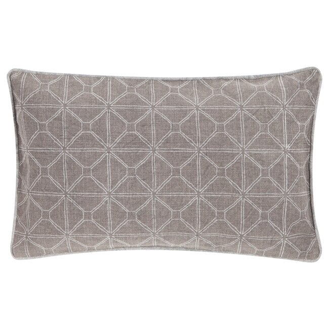 Linen & More Graphic Stonewash kussen taupe 30x50cm