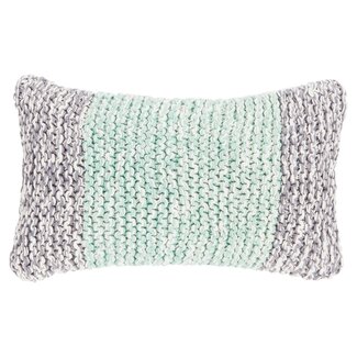 Linen & More Melange Knit kussen groen 30x50cm