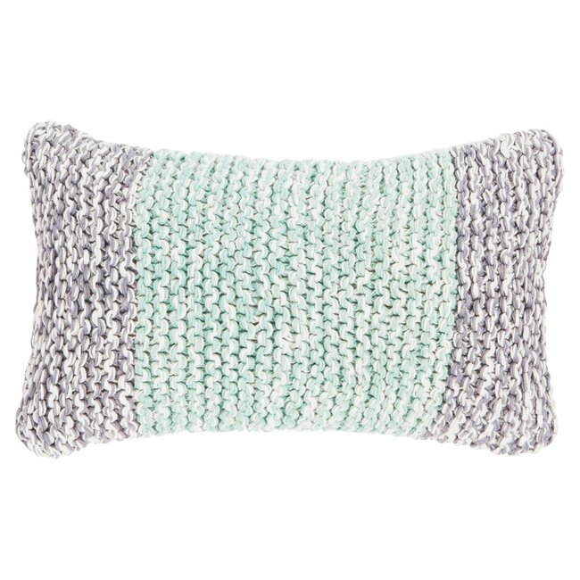 Linen & More Melange Knit kussen groen 30x50cm