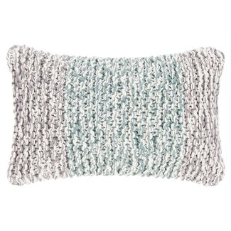 Linen & More Melange Knit kussen blauw 30x50cm